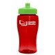 a transparent red bottle & lime green lid poly - pure jr. - 18 oz transparent bottle with push pull lid