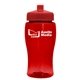a transparent red bottle & red lid poly - pure jr. - 18 oz transparent bottle with push pull lid