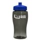 a transparent smoke bottle & blue lid poly - pure jr. - 18 oz transparent bottle with push pull lid