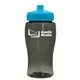 a transparent smoke bottle & cyan lid poly - pure jr. - 18 oz transparent bottle with push pull lid