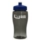 a transparent smoke bottle & navy blue lid poly - pure jr. - 18 oz transparent bottle with push pull lid