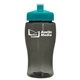 a transparent smoke bottle & teal lid poly - pure jr. - 18 oz transparent bottle with push pull lid
