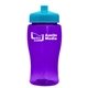 a transparent violet bottle & cyan lid poly - pure jr. - 18 oz transparent bottle with push pull lid