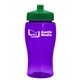 a transparent violet bottle & green lid poly - pure jr. - 18 oz transparent bottle with push pull lid