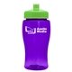 a transparent violet bottle & lime green lid poly - pure jr. - 18 oz transparent bottle with push pull lid