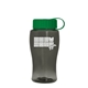 a smoke bottle & green lid poly - pure jr. - 18 oz transparent bottle with tethered lid