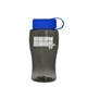 a smoke bottle & blue lid poly - pure jr. - 18 oz transparent bottle with tethered lid