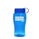 a blue bottle & blue lid poly - pure jr. - 18 oz transparent bottle with tethered lid