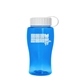 a blue bottle & white lid poly - pure jr. - 18 oz transparent bottle with tethered lid