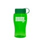 a green bottle & green lid poly - pure jr. - 18 oz transparent bottle with tethered lid