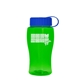 a green bottle & blue lid poly - pure jr. - 18 oz transparent bottle with tethered lid
