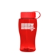 a red bottle & red lid poly - pure jr. - 18 oz transparent bottle with tethered lid