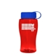 a red bottle & blue lid poly - pure jr. - 18 oz transparent bottle with tethered lid