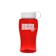 a red bottle & white lid poly - pure jr. - 18 oz transparent bottle with tethered lid