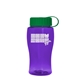 a violet bottle & green lid poly - pure jr. - 18 oz transparent bottle with tethered lid