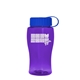a violet bottle & blue lid poly - pure jr. - 18 oz transparent bottle with tethered lid