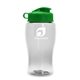 a clear bottle & green lid poly - pure jr. - 18 oz transparent bottle with flip lid