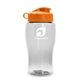 a clear bottle & orange lid poly - pure jr. - 18 oz transparent bottle with flip lid