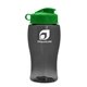 a smoke bottle & green lid poly - pure jr. - 18 oz transparent bottle with flip lid