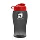 a smoke bottle & red lid poly - pure jr. - 18 oz transparent bottle with flip lid