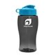 a smoke bottle & cyan lid poly - pure jr. - 18 oz transparent bottle with flip lid