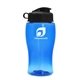 aerial view a blue bottle & black lid poly - pure jr. - 18 oz transparent bottle with flip lid, image 1 of 2