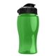 aerial view a green bottle & black lid poly - pure jr. - 18 oz transparent bottle with flip lid, image 1 of 2