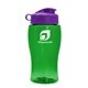 a green bottle & violet lid poly - pure jr. - 18 oz transparent bottle with flip lid