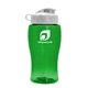 a green bottle & white lid poly - pure jr. - 18 oz transparent bottle with flip lid