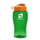 a green bottle & orange lid poly - pure jr. - 18 oz transparent bottle with flip lid