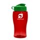 a red bottle & green lid poly - pure jr. - 18 oz transparent bottle with flip lid