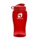 a red bottle & red lid poly - pure jr. - 18 oz transparent bottle with flip lid