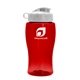 a red bottle & white lid poly - pure jr. - 18 oz transparent bottle with flip lid