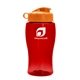 a red bottle & orange lid poly - pure jr. - 18 oz transparent bottle with flip lid