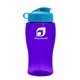 a violet bottle & cyan lid poly - pure jr. - 18 oz transparent bottle with flip lid