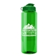 a green bottle & green lid the guzzler - 32 oz transparent bottle with flip lid