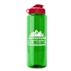 a green bottle & red lid the guzzler - 32 oz transparent bottle with flip lid