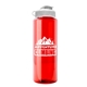 a red bottle & white lid the guzzler - 32 oz transparent bottle with flip lid