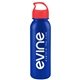 a metallic blue bottle & red lid terrain - 24 oz metalike bottle with crest lid