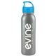 aerial view a silver bottle & cyan lid terrain - 24 oz metalike bottle with crest lid, image 1 of 2