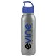 a silver bottle & blue lid terrain - 24 oz metalike bottle with crest lid