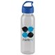 a clear bottle & royal blue lid 24 oz the outdoorsman bottle with crest lid - made with tritan