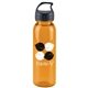 a transparent orange bottle & black lid 24 oz the outdoorsman bottle with crest lid - made with tritan