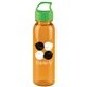 a transparent orange bottle & lime green lid 24 oz the outdoorsman bottle with crest lid - made with tritan