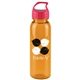 a transparent orange bottle & red lid 24 oz the outdoorsman bottle with crest lid - made with tritan