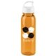 a transparent orange bottle & white lid 24 oz the outdoorsman bottle with crest lid - made with tritan