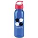 a transparent blue bottle & red lid 24 oz the outdoorsman bottle with crest lid - made with tritan