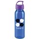 a transparent blue bottle & violet lid 24 oz the outdoorsman bottle with crest lid - made with tritan