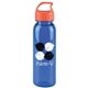 a transparent blue bottle & orange lid 24 oz the outdoorsman bottle with crest lid - made with tritan