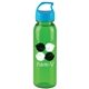 a transparent green bottle & cyan lid 24 oz the outdoorsman bottle with crest lid - made with tritan